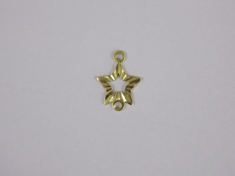 Star 8mm Openwork Diamond-cut with 1 Bail Top 1 Bottom