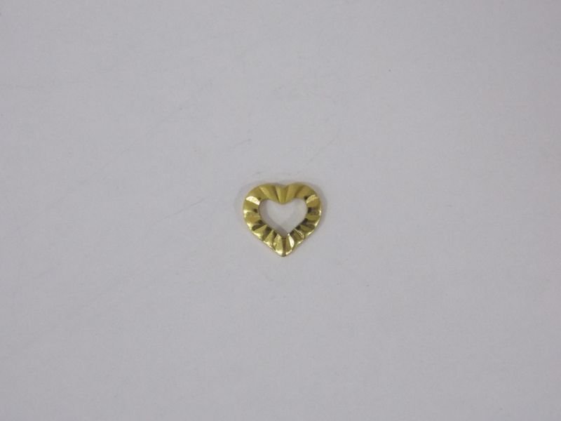 Heart 6mm Half Diamond-cut Center Openwork without Bail