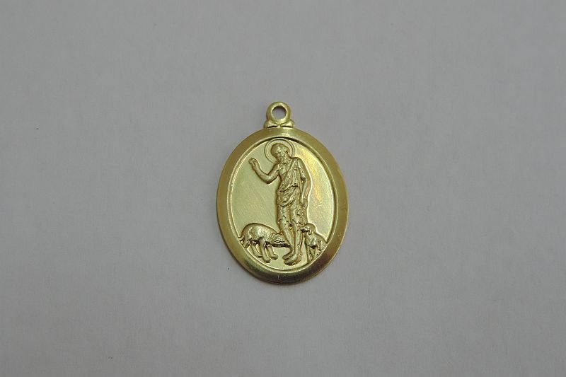 Pendant Oval Saint Lazarus Middle Plain 20mm