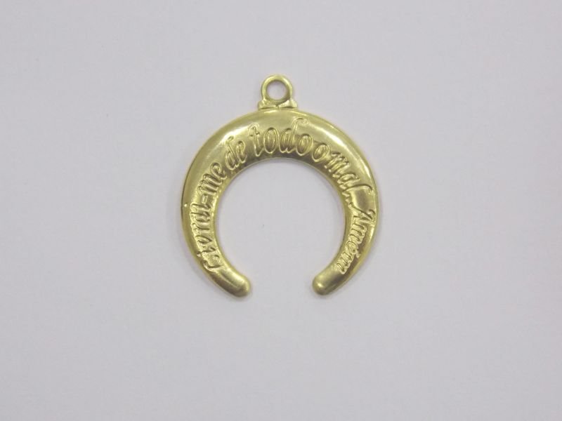 Horn Boho 20mm "livrai Me De Todo..." with 1 Bail
