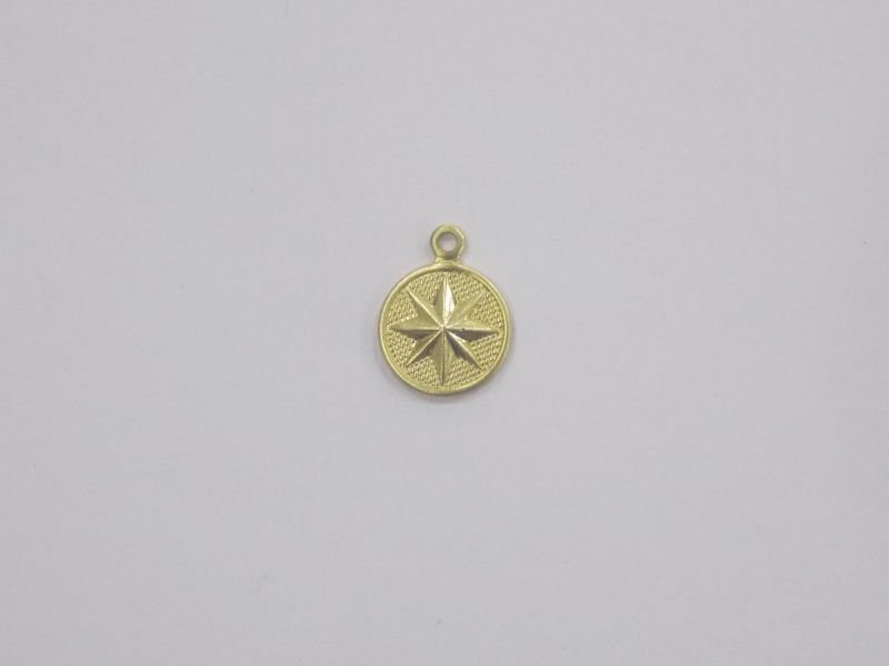 Round 8,5mm Textured with Star with Bail