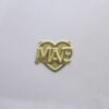 Pendant Heart 20mm without Openwork with Mother with 2 Bail