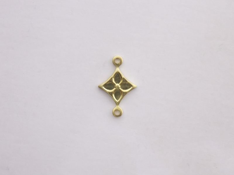 Diamond Shape 10mm Lv with Flower with 2 Bail