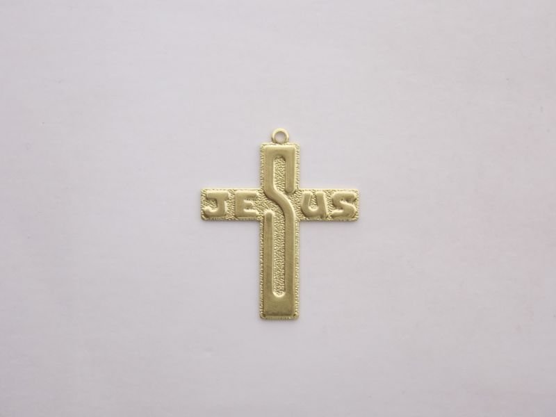 Cross Jesus 25mm Textured without Openwork with Bail