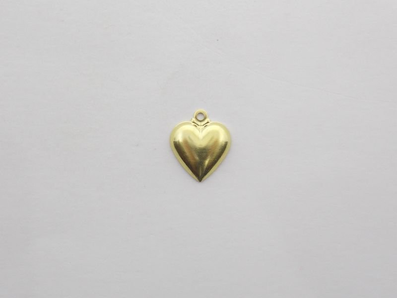 Heart Half Plain 12mm with 1 Bail (1-155nova)