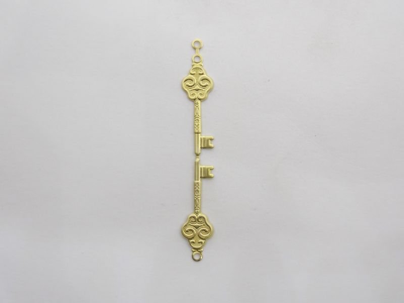 Key Double 25mm Stamped with 3 Bails for Fold