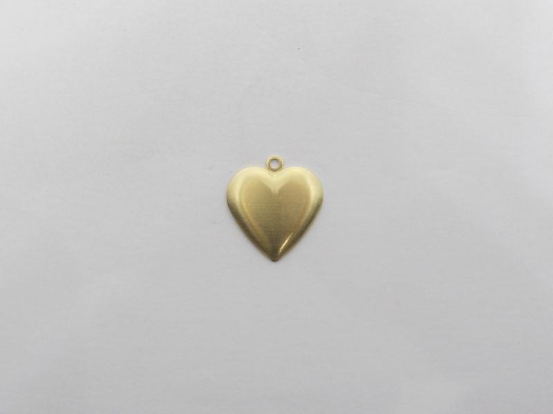 Heart Half Plain 17mm with 1 Bail (1-142)