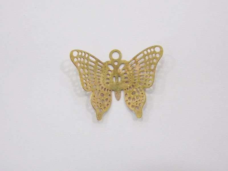 Photo-etched Butterfly Openwork Domed 15mm with Bail