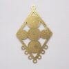Photo-etched Diamond Shape with 5 Round 1 Bail Top 7 Bottom 32mm