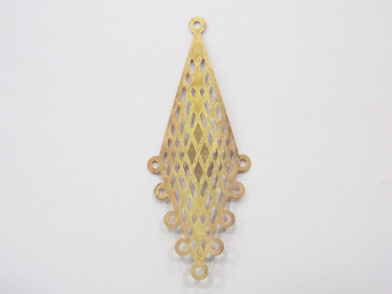 Photo-etched Diamond Shape Domed 1 Bail Top 9 Bottom 39mm