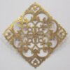 Photo-etched Diamond Shape Openwork Domed 31mm