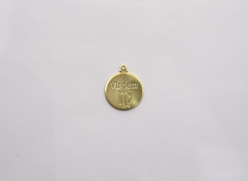 Round 15mm Zodiac Sign "virgem" with Bail