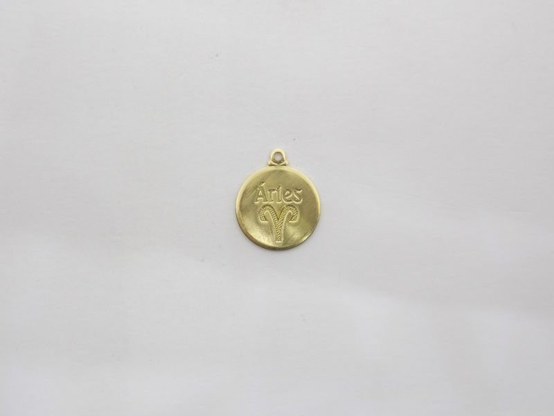 Round 15mm Zodiac Sign "aries" with Bail