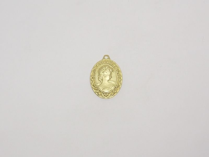 Cameo Edge Stamped with 1 Bail 17x13mm
