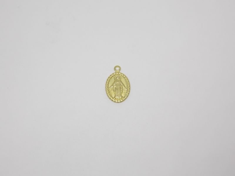 Oval 13mm Edge Twisted with Our Lady Grace with 1 Bail