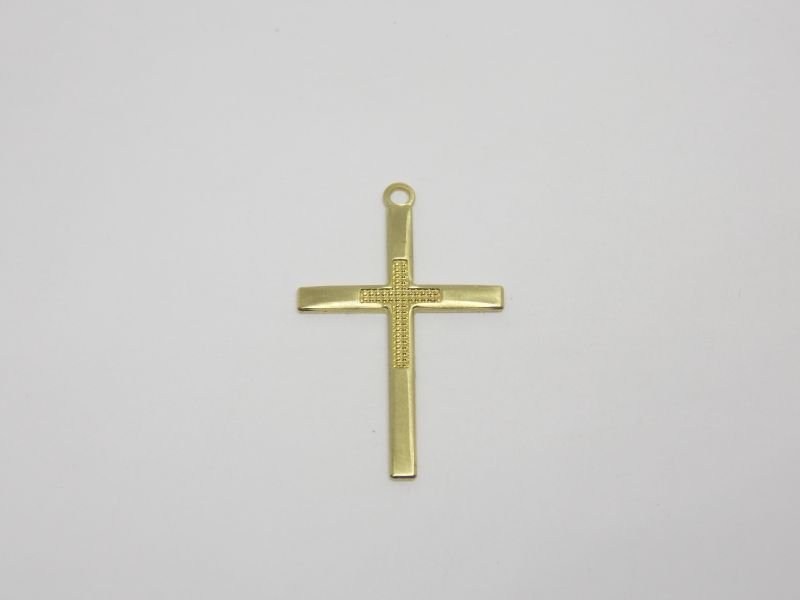 Cross 24mm Plain Center Stamped with Bail