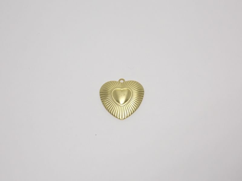 Heart 17m Diamond-cut Center Heart Plain with Bail