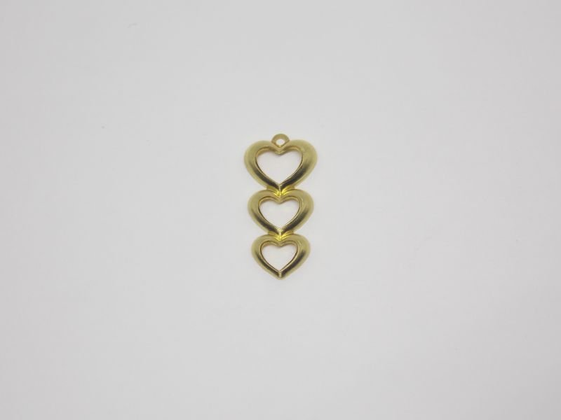 3 Heart 20mm Openwork Domed with Bail