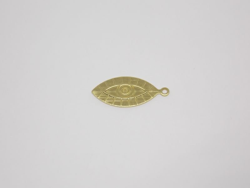 Eye Greek Stamped Sanded 20mm with Bail