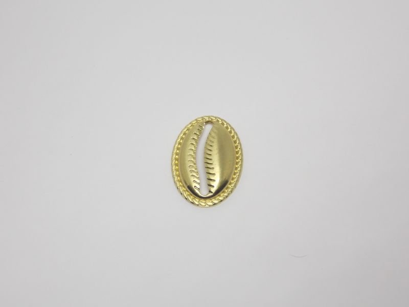 Cowrie Shell 20mm Openwork Middle without Bail Edge Diamond-cut