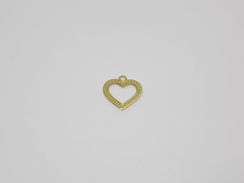 Heart 10mm Edge Small Ball Center Openwork with Bail