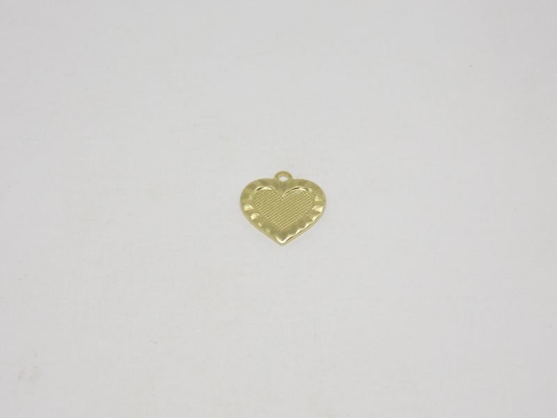 Heart 10mm Edge Stamped without Openwork with Bail