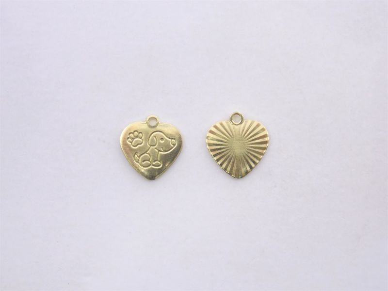 Heart 10mm with Dog with Bail