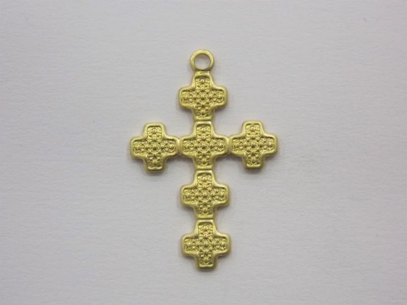 Cross 22mm Textured with Small Balls with Bail