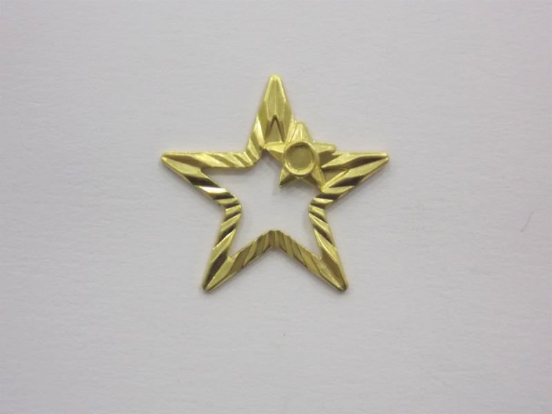 Star Openwork 17mm Diamond-cut for Stone without Bail