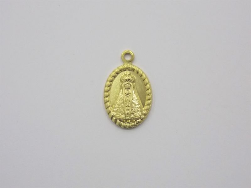 Oval 13mm Edge Twisted with Our Lady Aparecida with 1 Bail