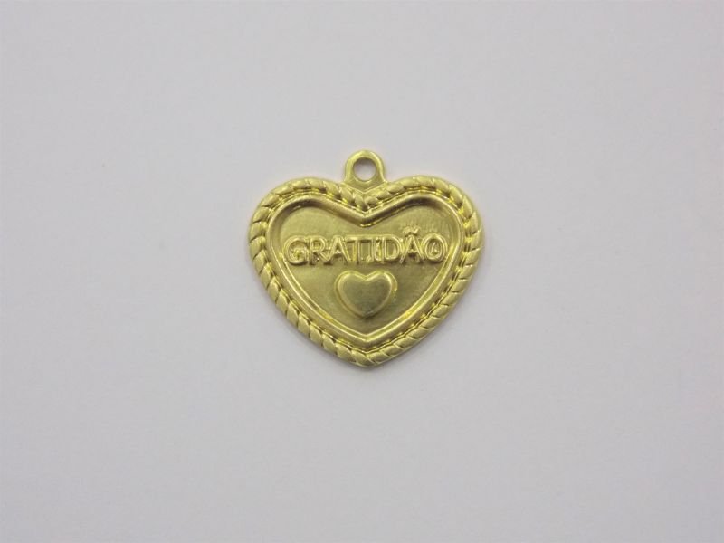 Heart "gratidão" 16x13mm Edge Twisted for Resin with Bail
