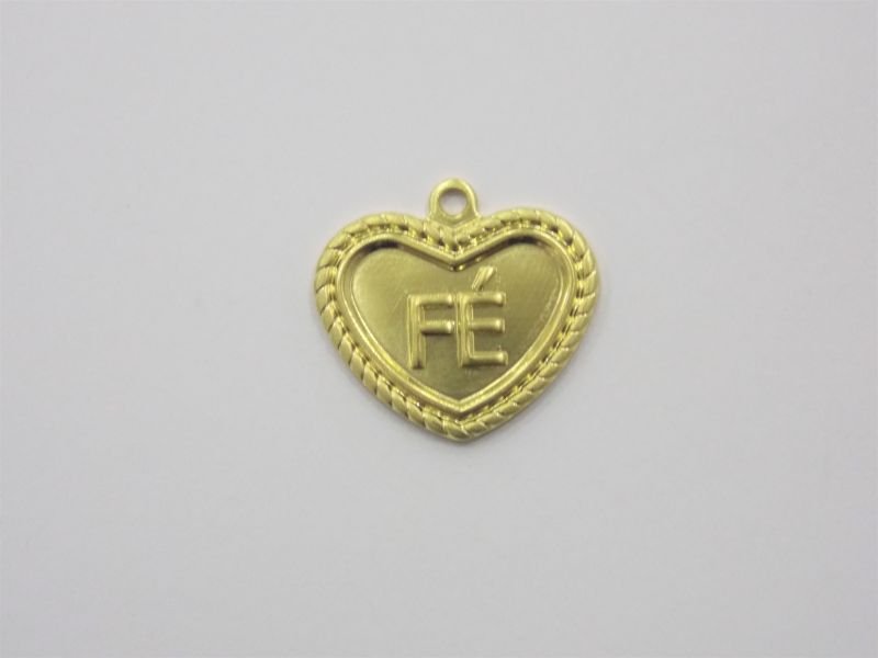 Heart "fé" 16x13mm Edge Twisted for Resin with Bail