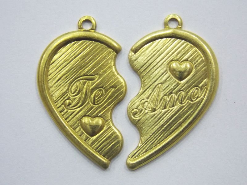 Heart Face Half 25x20mm You I Love Side Right/left