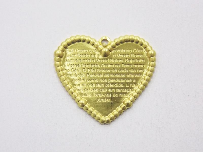 Heart with 1 Bail with Rosary 20mm Prayer Father Our