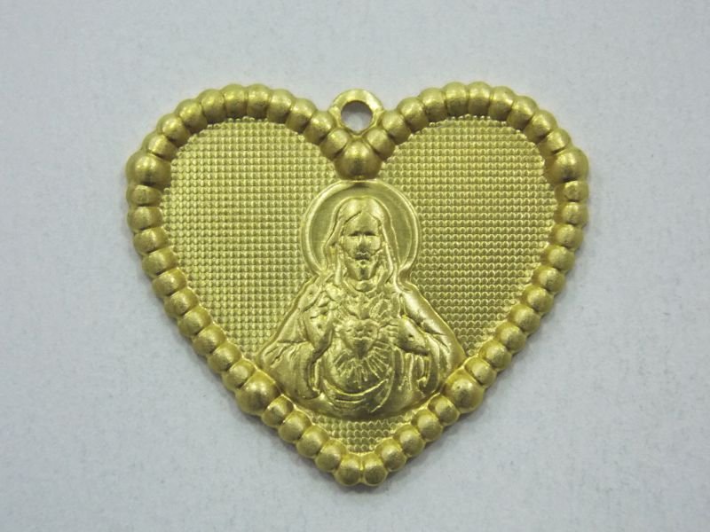 Heart with Jump Ring with Rosary 20mm S.c. Jesus