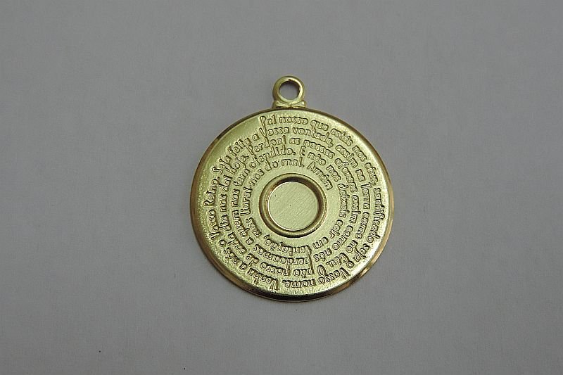 Medal 25mm Father Our with Bail for Stone