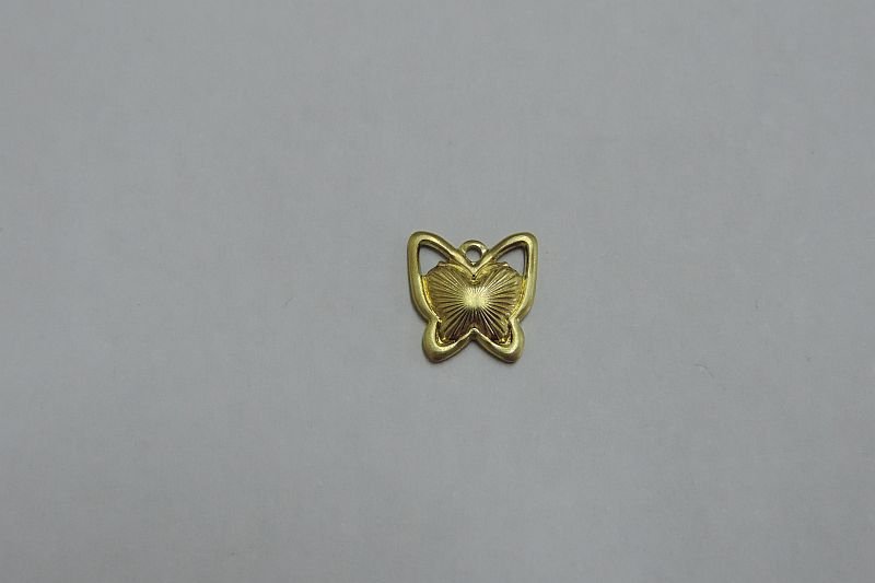 Butterfly 10mm Openwork Edge Plain Center Diamond-cut with 1 Bail