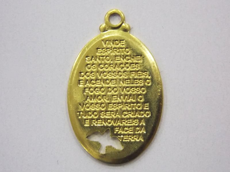 Oval with Prayer and Holy Spirit Small Openwork 20mm