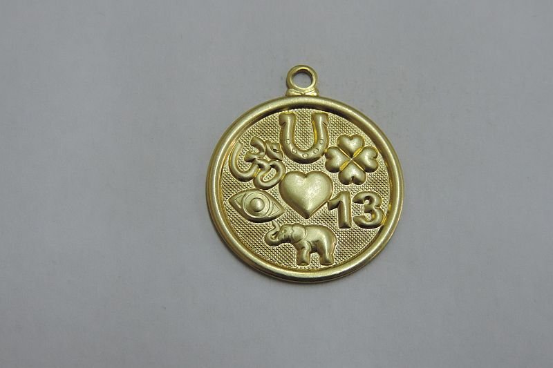 Pendant Round 25mm with Symbols of Luck Various