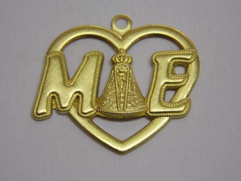 Heart Openwork 20mm with Mother with 1 Bail (Our Lady Aparecida)
