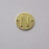 Round 11mm Textured Letter N 2 Holes Side