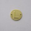 Round 11mm Textured Letter L 2 Holes Side