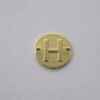 Round 11mm Textured Letter H 2 Holes Side