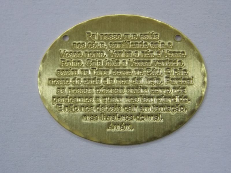 Oval with Prayer Father Our 25x32 with 2 Holes Top