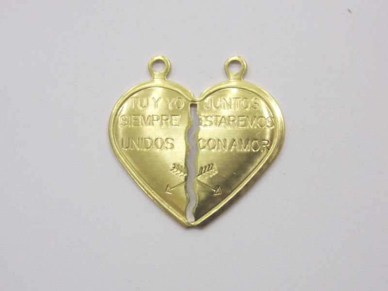 Heart Face Half with Inscription Spanish 20mm