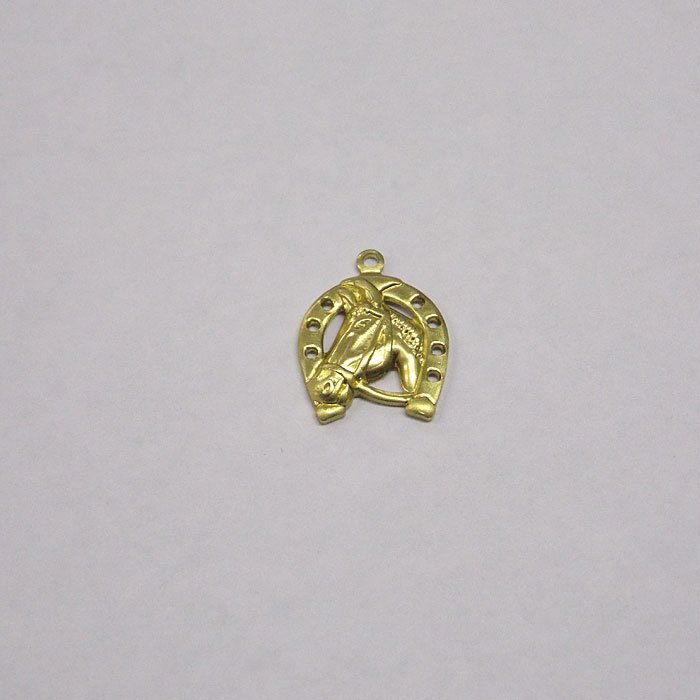 Pendant Horse with Horseshoe 13mm with Bail