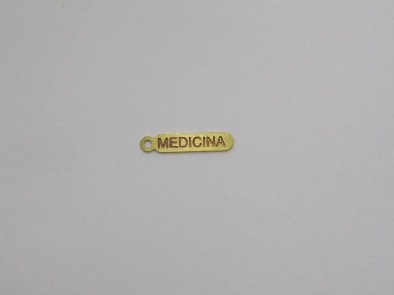 Photo-etched Tag Medicine 15x4mm