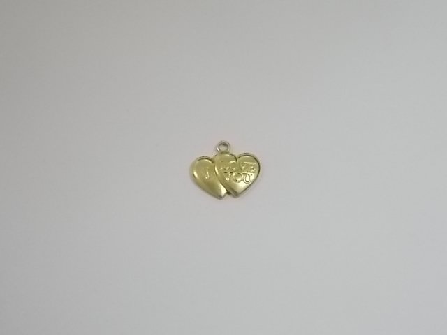 Heart Overlapping 9mm " I Love You " with 1 Bail