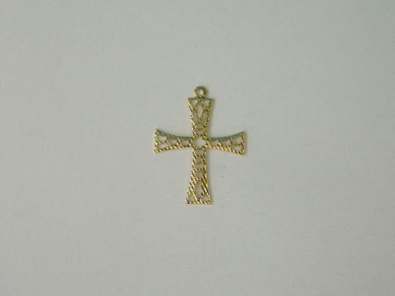 Cross Openwork Diamond-cut with 1 Bail 23mm