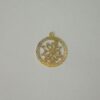Round Openwork Diamond-cut with Flower in Center with 1 with
